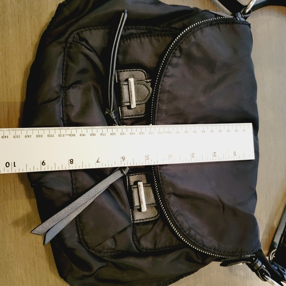 Co-Lab Nylon Crossbody Bag Purse Black Zipper Flap Pocket 25 inch drop a0620 - Picture 10 of 12